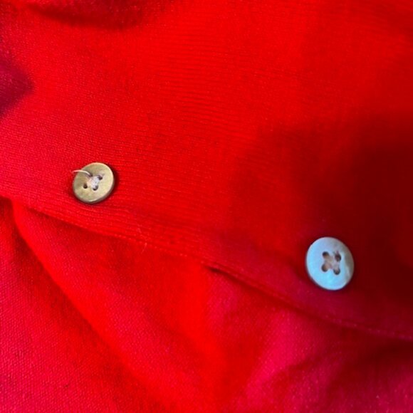 Beautiful Red Button Down Sweater - Picture 6 of 6